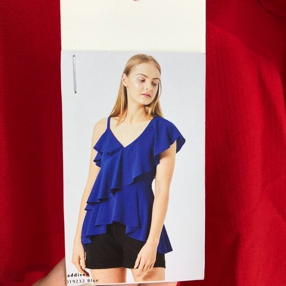 NWT Maddison Red One Shoulder Ruffle Layered Top size 6 - Picture 16 of 16
